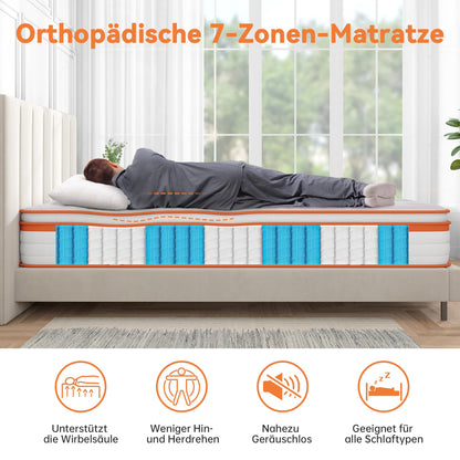 Saltea TeQsli TSB 180x200 cm Hibrida 7 zone Gel Memory Foam 25 cm