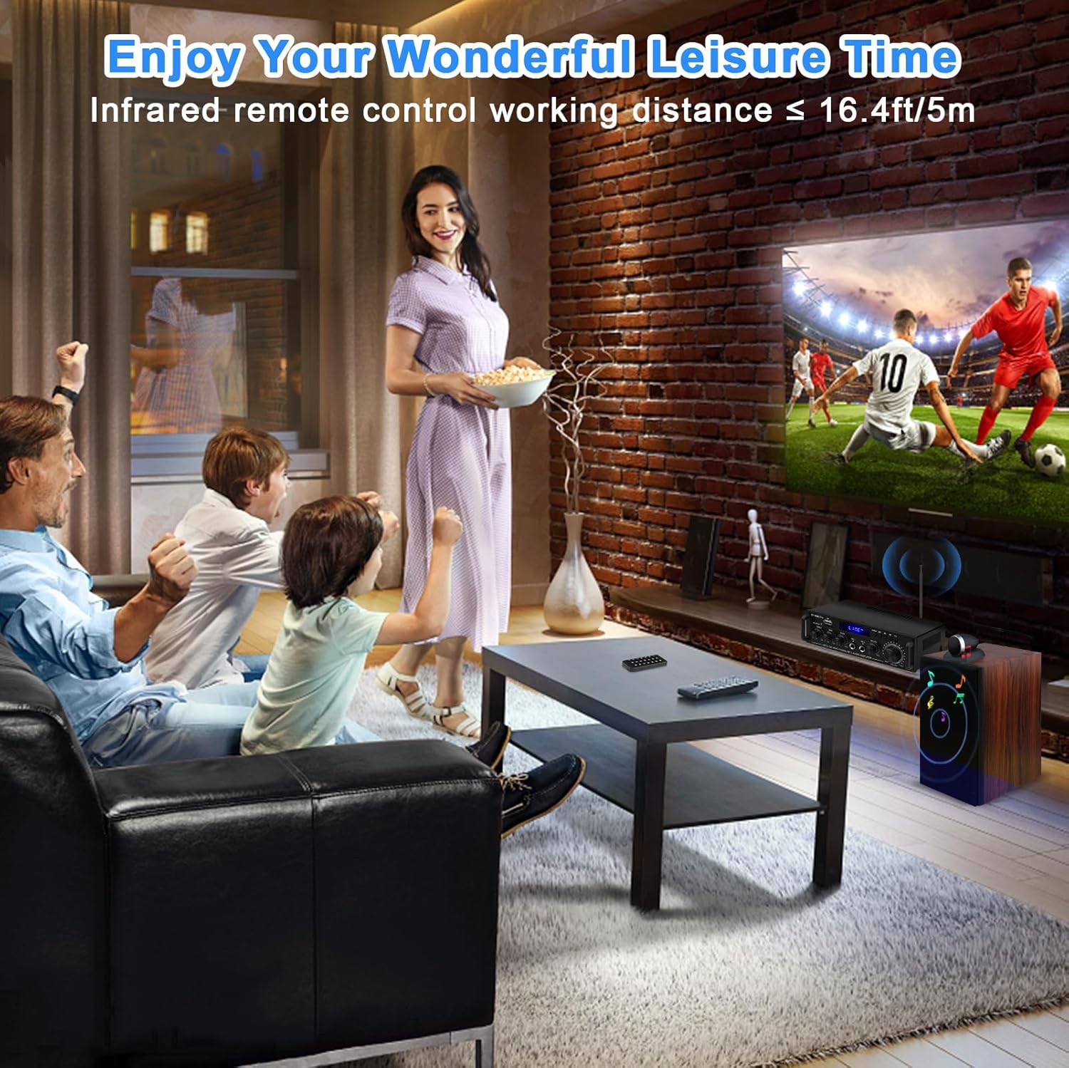 HiFi Stereo Audio Amplifier-BT-298Pro Bluetooth 5.0 Home Speakers Amplifier 50W X 2 Max. 600W Output Mini Digital Power Amplifier Receiver with Echo,MIC,USB, FM Radio