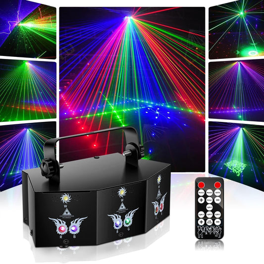 Disco Light, Disco Light Party Light with 9 RGB LED Lenses, DJ Headlight with Strobe Effect, Sound Activated, Suitable for Parties, Clubs, Weddings, Concerts, Bars, Birthdays
