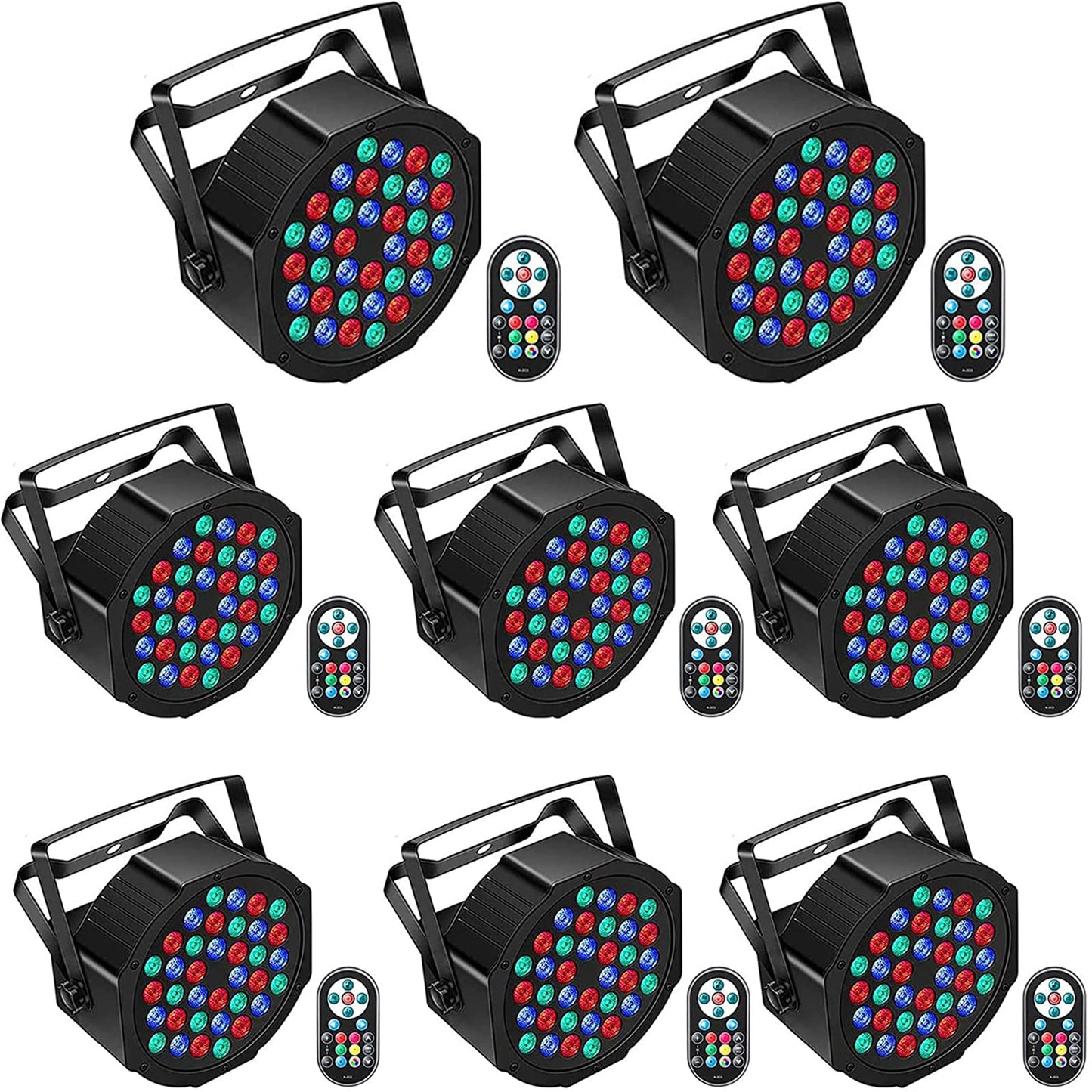 Set lumini scena UKing 1082X4EUB 72W RGB DMX cu telecomanda