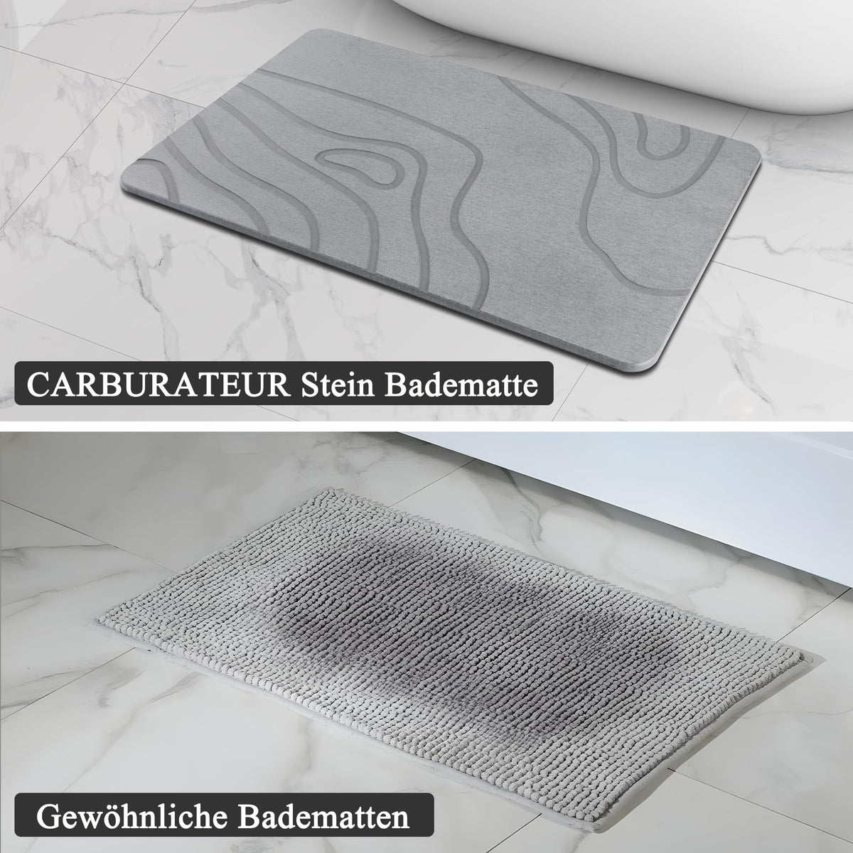 Covoras baie CARBURATEUR Stone Bath Mat 40x60 cm antiderapant