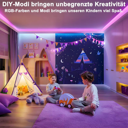calflux Neon LED Strip 10 m, RGB Strip Fairy Lights, IP65 Waterproof LED Strip with Bluetooth Remote Control, 24 V LED Strip Colour Changing for Bedroom, Room, Indoor and Outdoor Decoration
