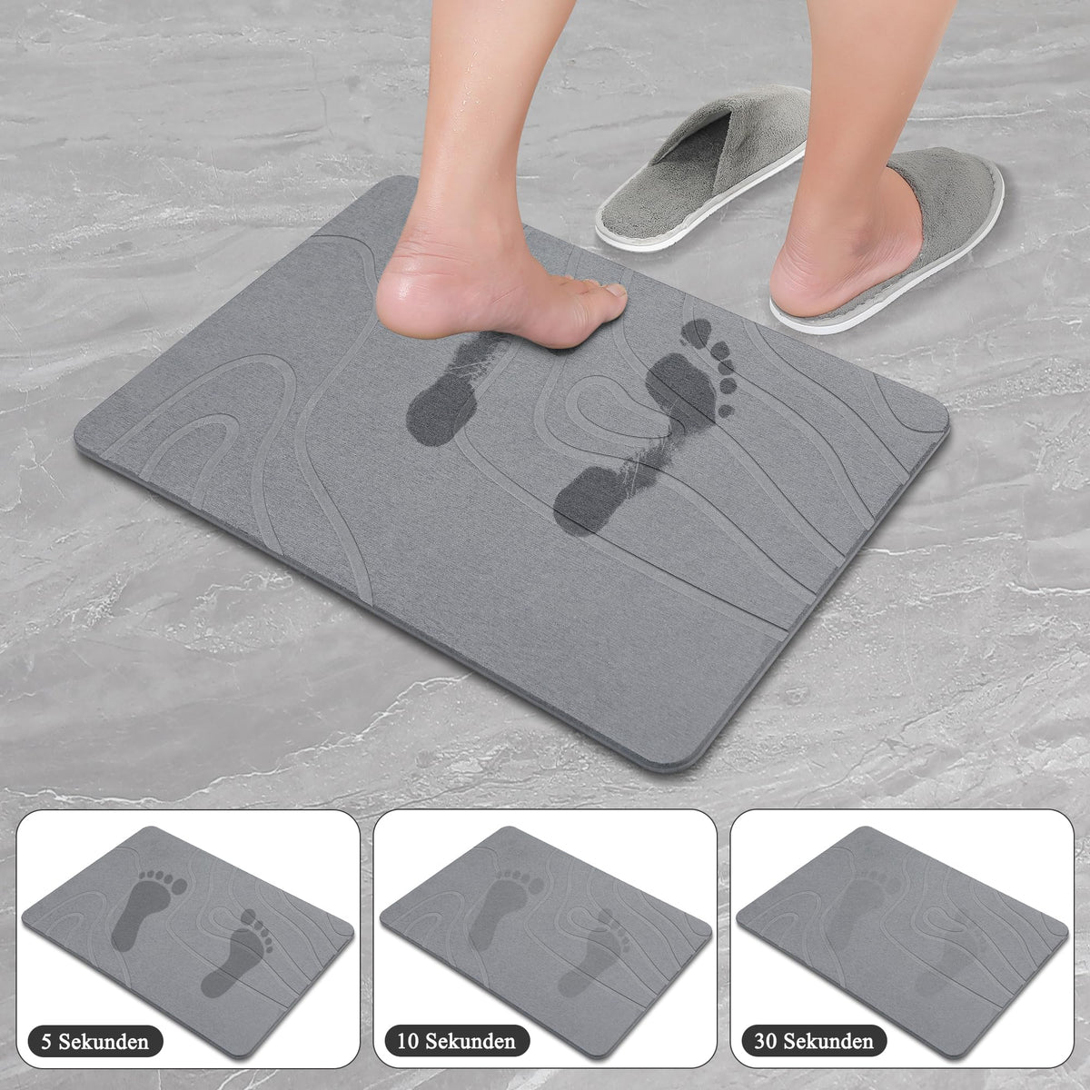 Covoras baie CARBURATEUR Stone Bath Mat 40x60 cm antiderapant
