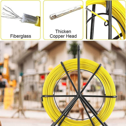 Sonda fibra de sticla 6mm x 50m cu suport metalic si frana
