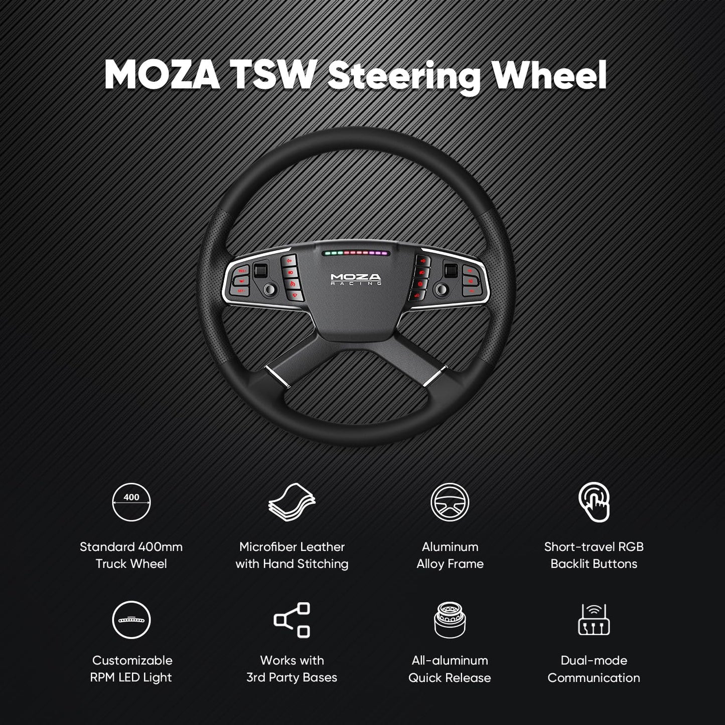 Volan Gaming MOZA Trucking Bundle R5 5.5Nm Direct Drive pentru PC
