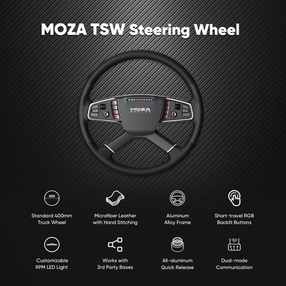 Volan Gaming MOZA Trucking Bundle R5 5.5Nm Direct Drive pentru PC