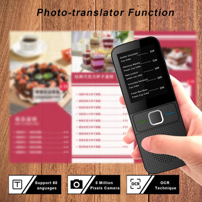 Language Translator Device – Smart Intelligent Two Way WiFi/Hotspot/Offline Instant 2.4 Inch Touch Screen Support 137 Languages