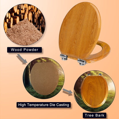 Colac WC Angel Shield Oval Lemn Inchidere Silentioasa 43x37 cm