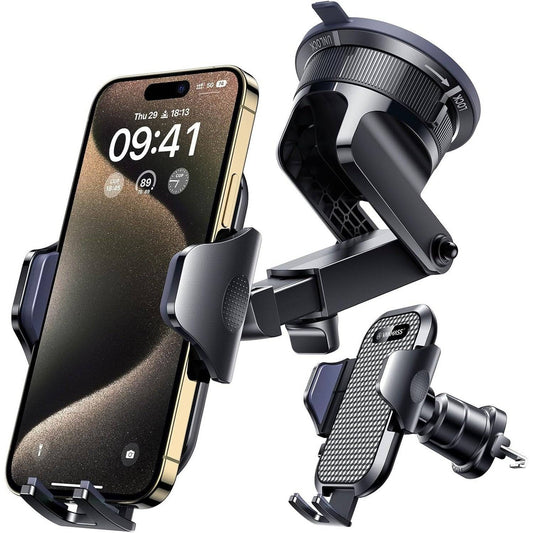 [2025 True Military-Grade] Car Phone Holder VANMASS [Upgraded Strongest Suction & Clip] Cell Phone Mount for Dashboard Windshield Vent,Truck Cradle Stand for iPhone 16 Pro Max 15 14 13 Samsung Android