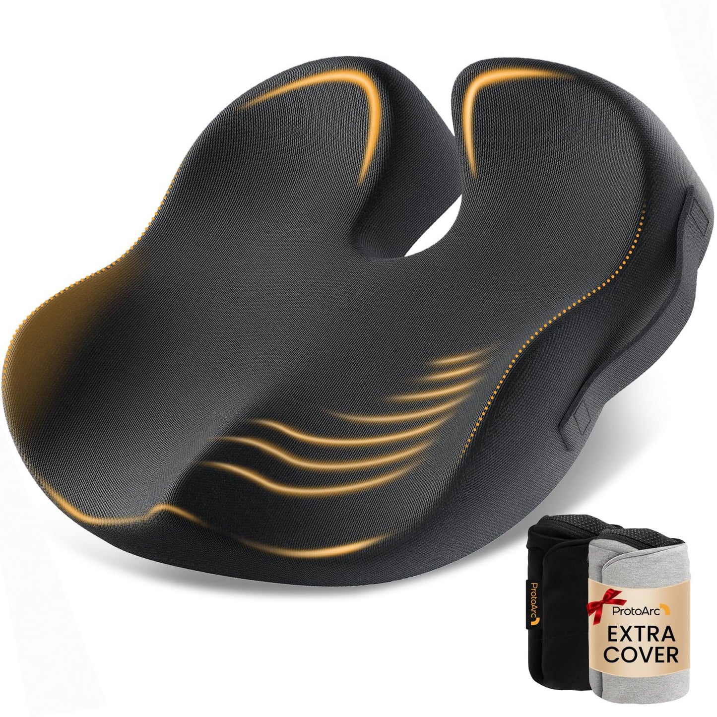 Perna sezut ProtoArc SC Butterfly Memory Foam XL ergonomica neagra