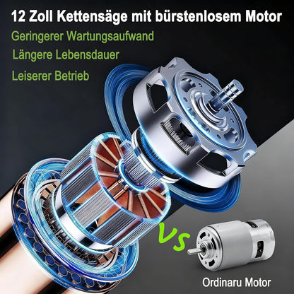 Fierastrau electric KOONLONG cu acumulator pentru baterie Makita, lama 30,5 cm, motor brushless 1300 W, 2 baterii 4000 mAh