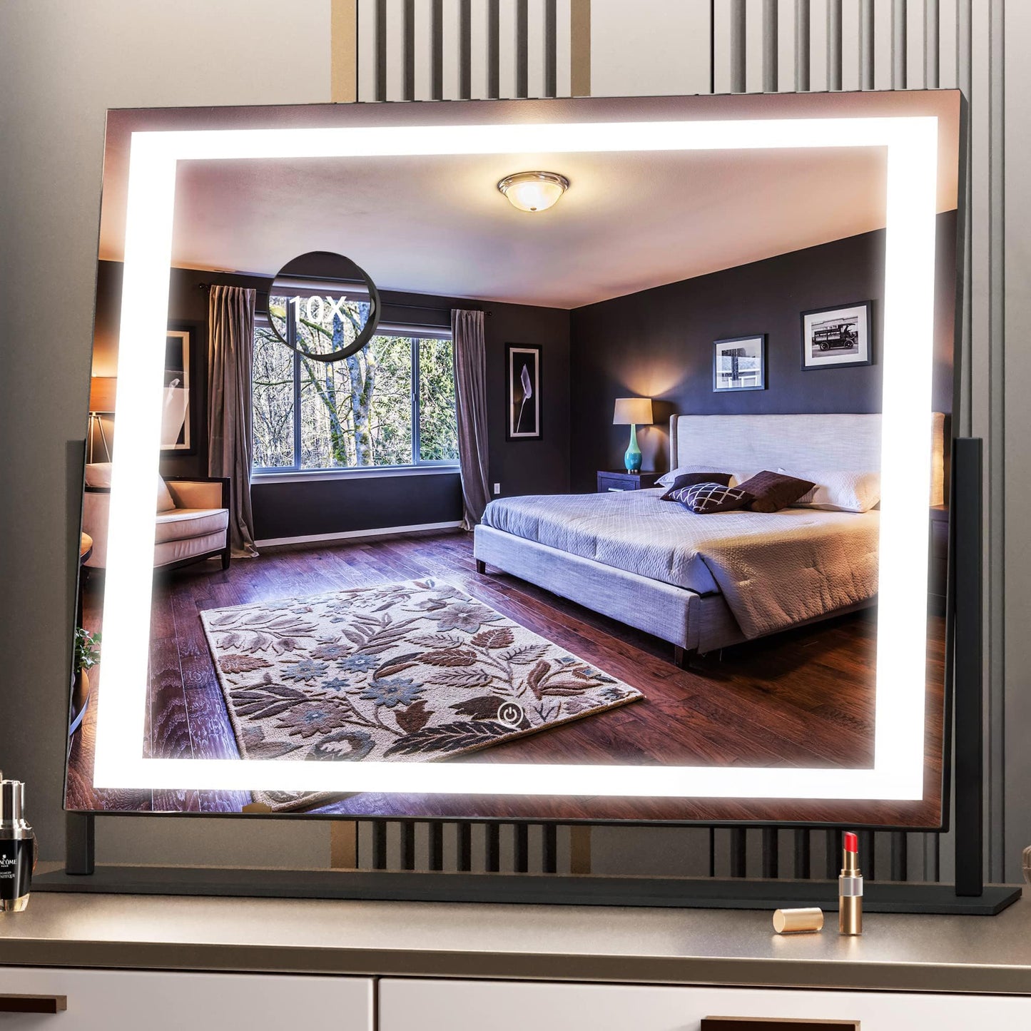 Oglinda cosmetica Hasipu 55x45 cm LED 10x, 3 temperaturi lumina