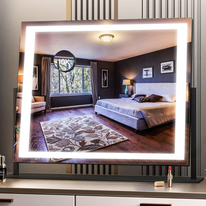 Oglinda cosmetica Hasipu 55x45 cm LED 10x, 3 temperaturi lumina