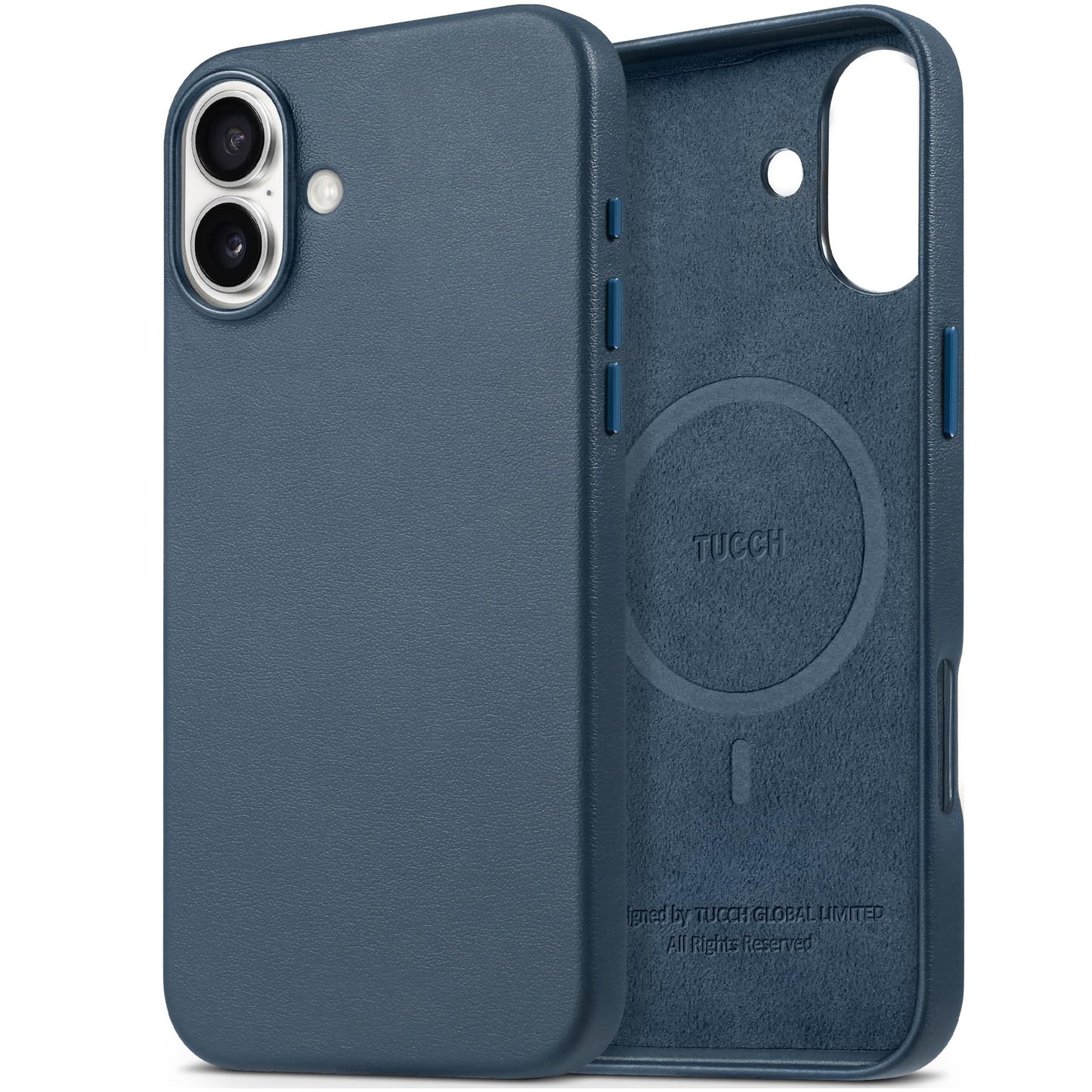 TUCCH Case for iPhone 16, [Magnetic Wireless Charging] Anti-Slip PU Leather Shockproof Phone Case, Slim Anti-Fingerprint Lightweight Protective Back Cover Compatible with iPhone 16 6.1" 2024, Black