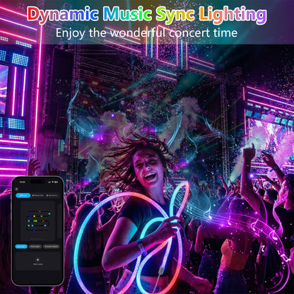 Banda LED 3M RGBIC Neon Rope Light 5V USB IP67 APP Remote