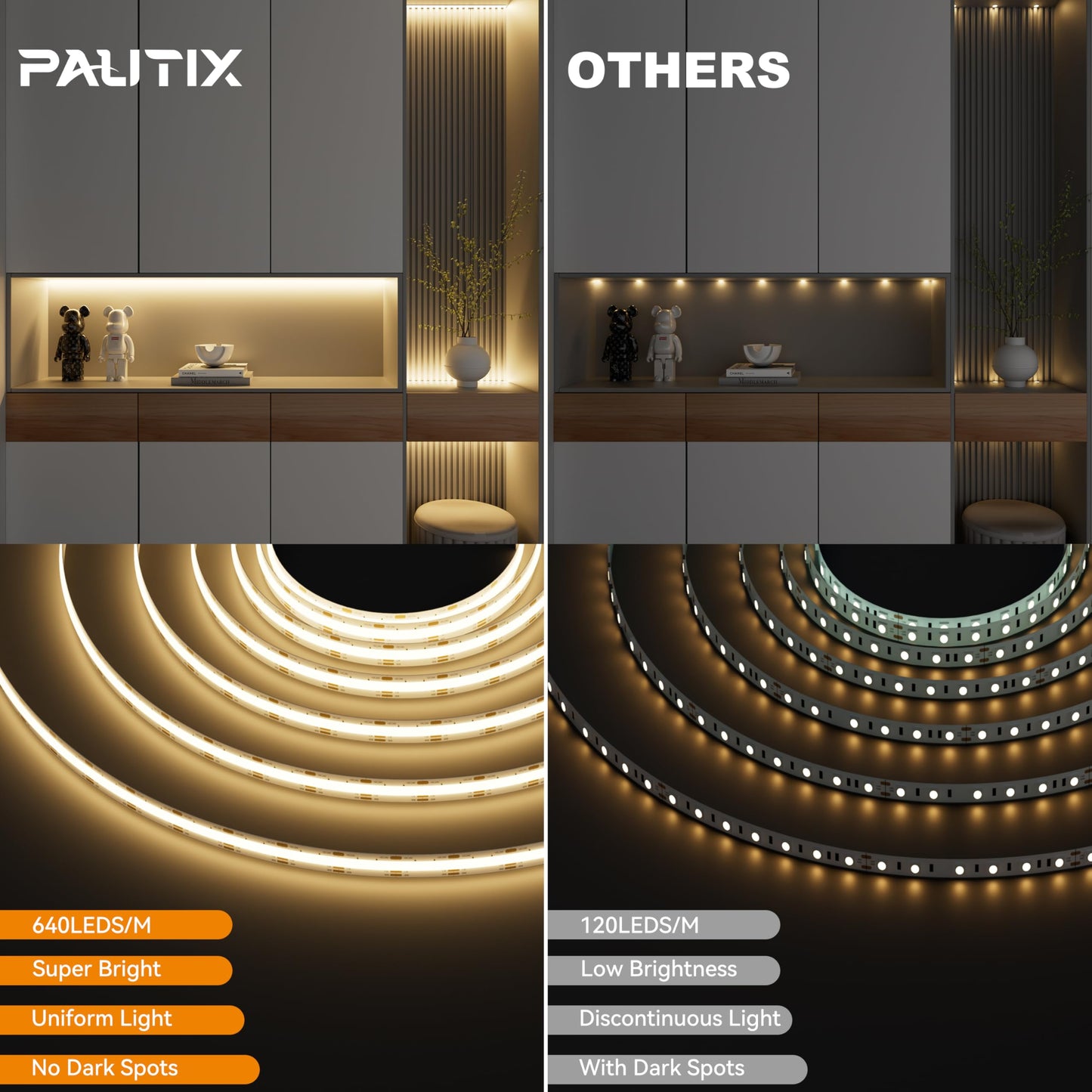 Banda LED smart PAUTIX Tunable White COB 24V dimabila Wi-Fi