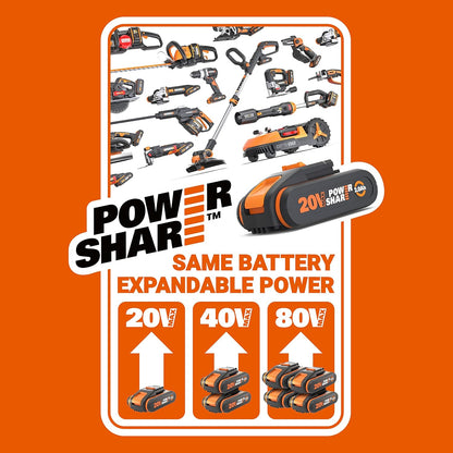 Mini fierastrau cu lant WORX Nitro WG325E.9, 20 V, fara acumulator si incarcator