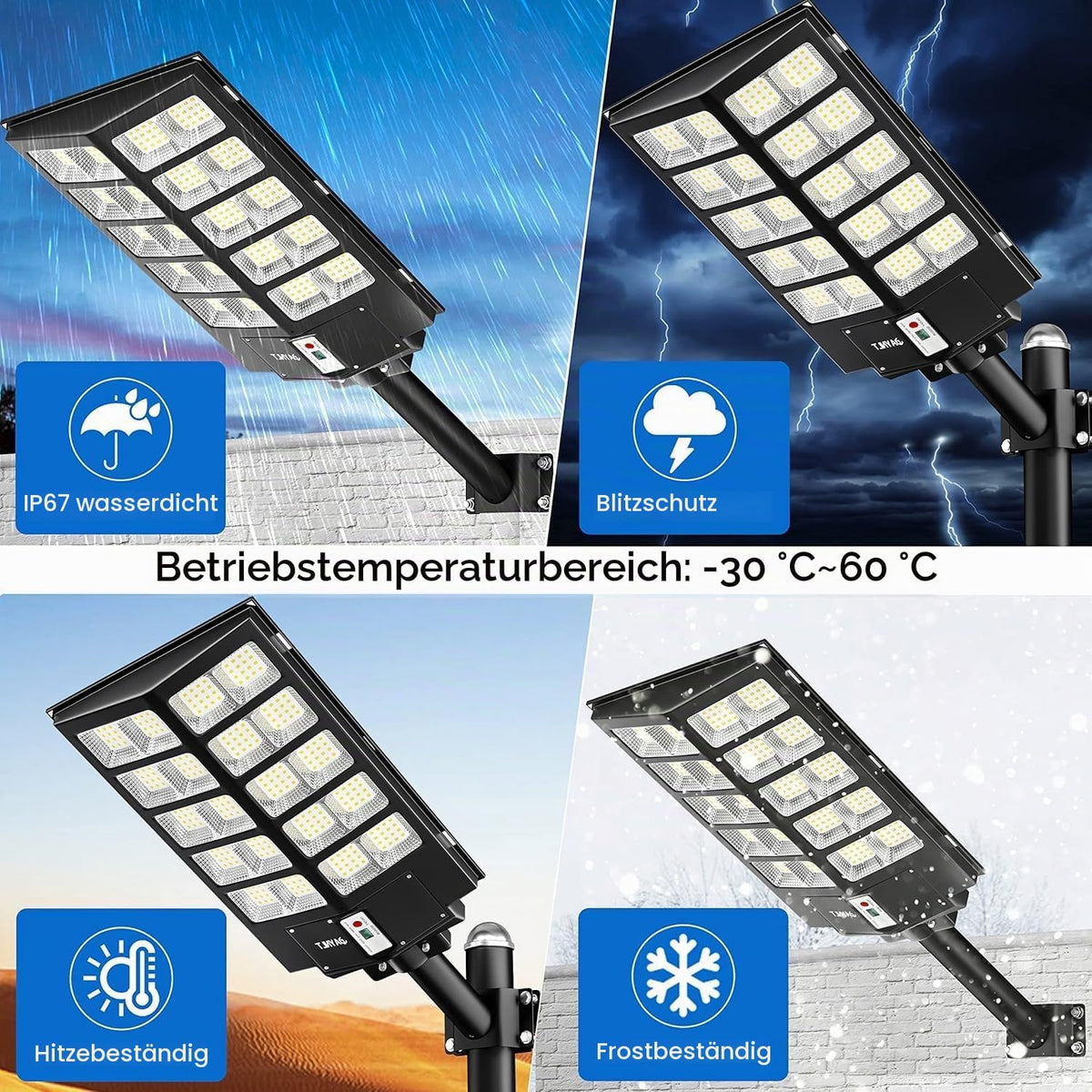 Lampa stradala solara JAYNLT Y-8200W cu senzor de miscare, marimea L