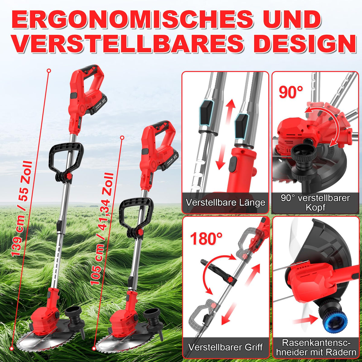 Trimmer gazon Forluoai YL-DCJ-A02 21V fara fir, 24000 RPM