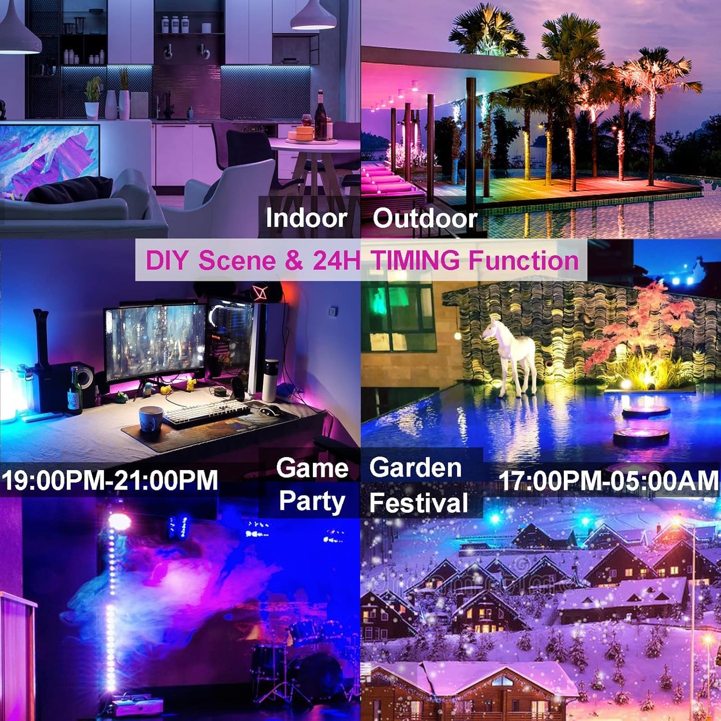 RGB LED Spotlight Outdoor 80 W Bluetooth App Control Floodlight Outdoor 2700 K & Million Colours Dimmable Smart Floodlight IP66 Waterproof Outdoor Floodlight Garden Mood Lights 1