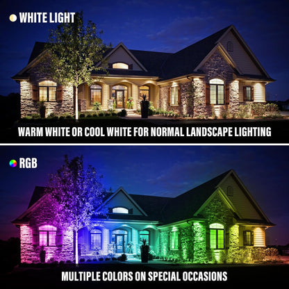 RIGIDON 2 Pack RGB Spotlight 100 W 10000 LM RGB LED Spotlight with Remote Control 16 Colours 4 Modes IP66 Waterproof RGBW Colour Changing Floodlight Outdoor for Party Garden Tree Landscape Disco