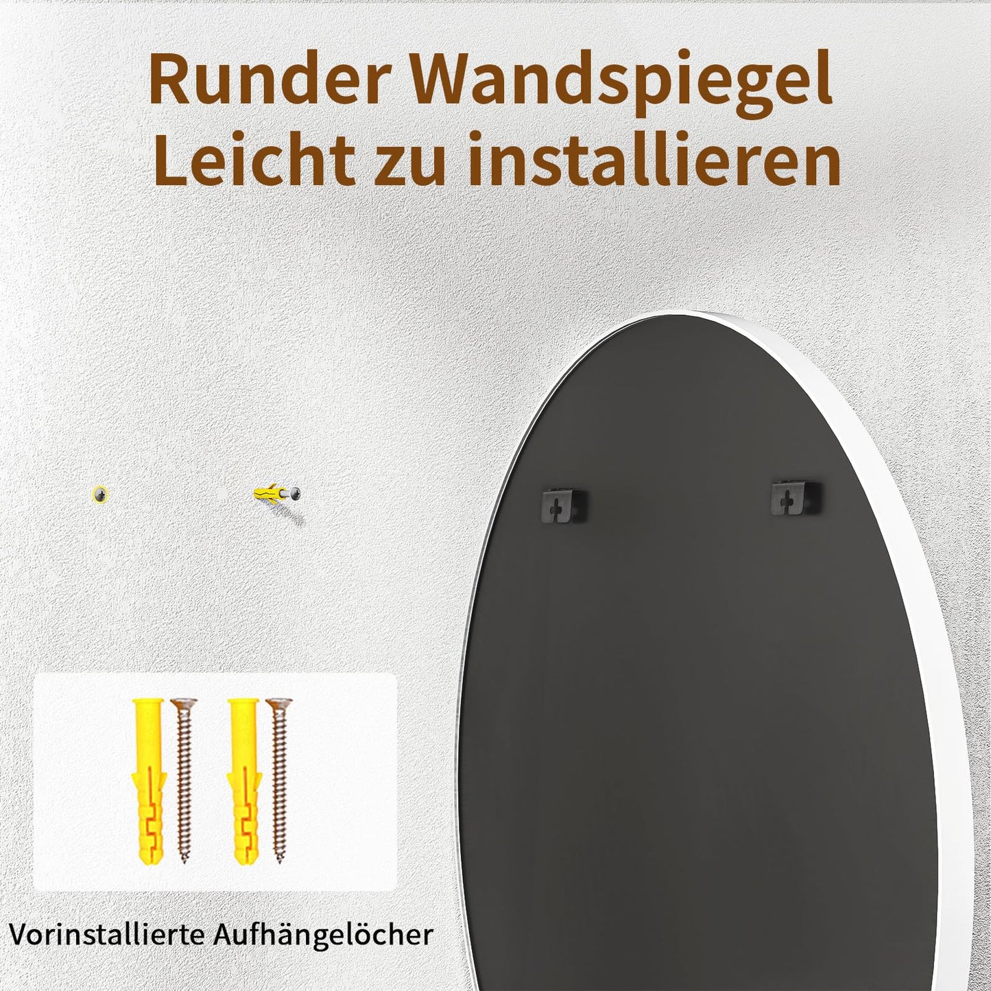 Oglinda BEAUTYPEAK 60 cm Rotunda Alba Cadru Aluminiu Shatterproof