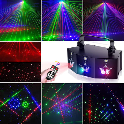 Disco Light, Disco Light Party Light with 9 RGB LED Lenses, DJ Headlight with Strobe Effect, Sound Activated, Suitable for Parties, Clubs, Weddings, Concerts, Bars, Birthdays