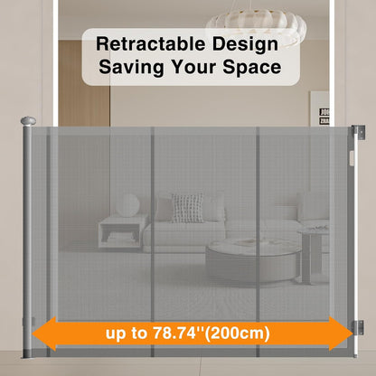 Poarta de siguranta retractabila Xifamniy pentru copii si animale, inaltime 125 cm, latime 200 cm