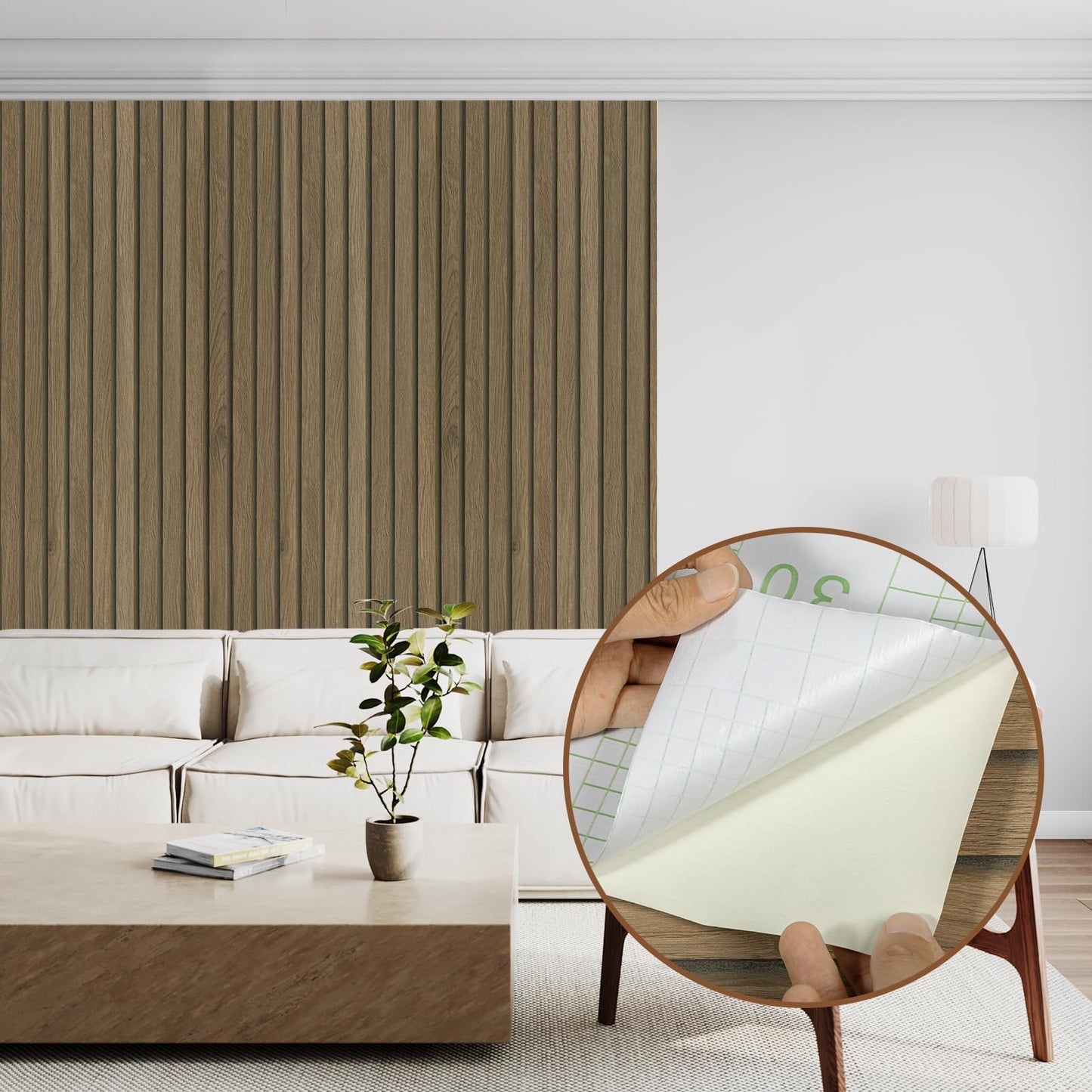 Tapet autoadeziv Abyssaly Wood Panel Wallpaper 90x300 cm impermeabil
