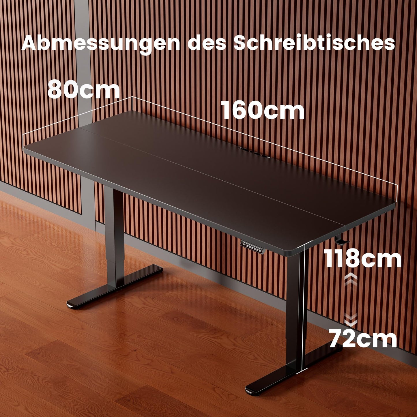 Birou ErGear Height-Adjustable Desk 160x80 cm electric 72-118 cm