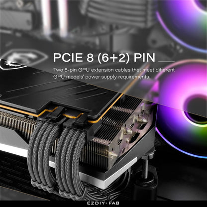 EZDIY-FAB Cablu Extensie PSU - 24PIN 8PIN - 30CM
