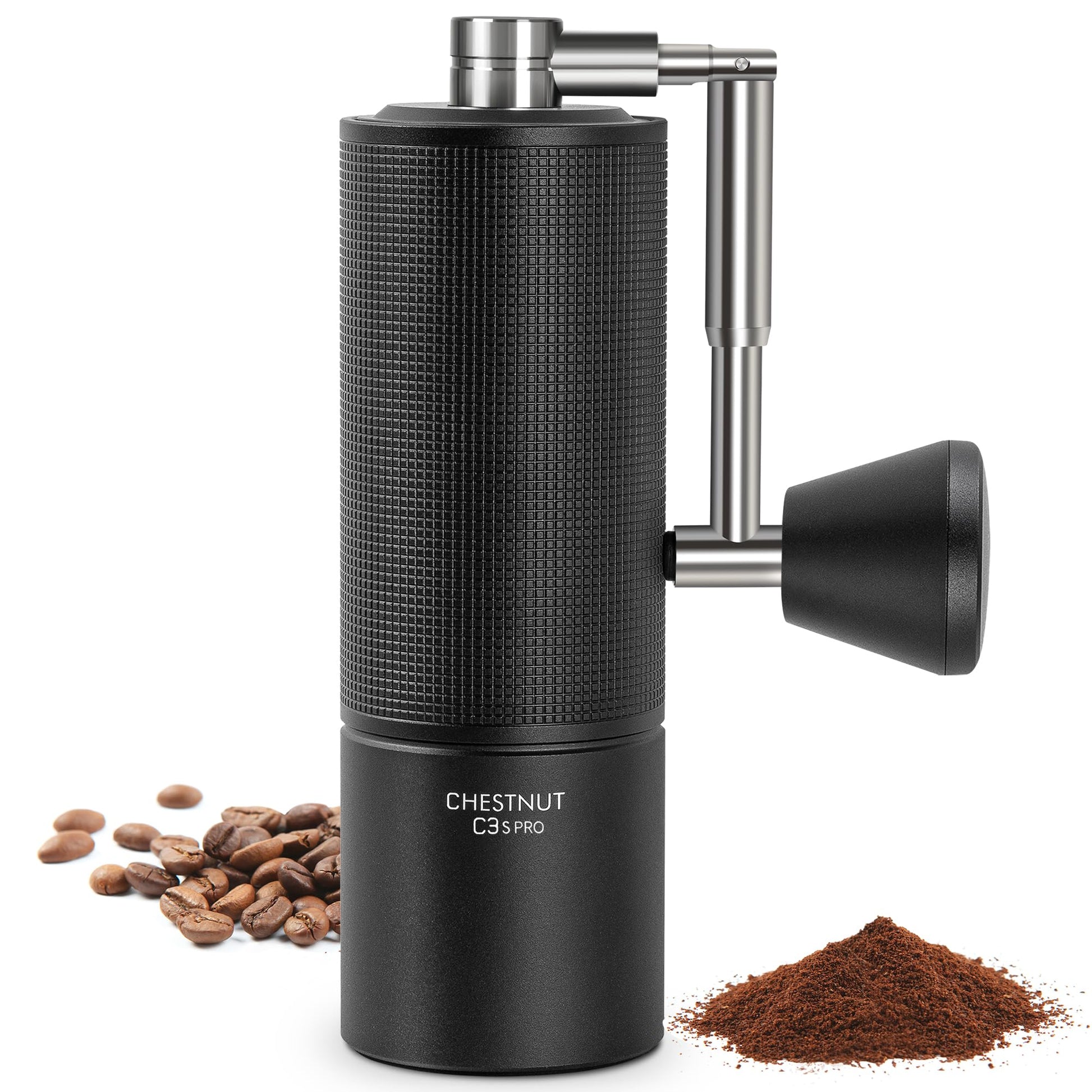 Chestnut C3 ESP PRO, TIMEMORE Kaffeemühle Manuell, Upgrade Integrierte Ganzmetallgehäuse, Handkaffeemühle für Espresso bis French Press, Schwarz