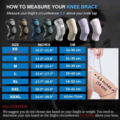 NEENCA Knee Brace for Women & Men, Medical Knee Support with Patella Pad & Side Stabilizers, Knee Compression Sleeve for Knee Pain, Meniscus Tear, ACL, Joint Pain, Runner, Workout - FSA/HSA Eligible