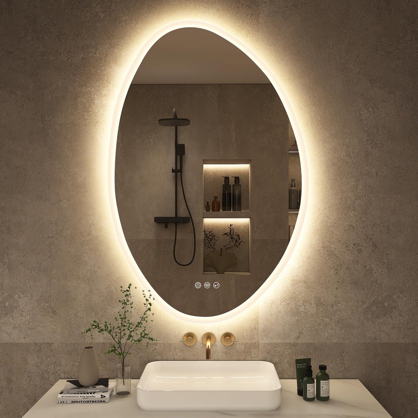 Oglinda baie Sbagno 100x60 cm LED anti-aburire