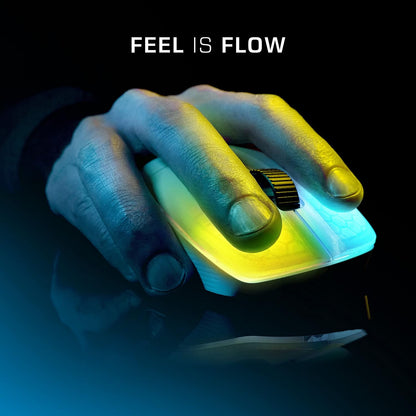 ROCCAT Kone Pro Air Gaming PC Wireless Mouse, Bluetooth Ergonomic Performance Computer Mouse with 19K DPI Optical Sensor, AIMO RGB Lighting & Aluminum Scroll Wheel, 100+ Hour Battery Life, White