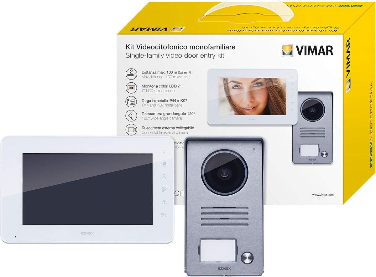 Set videointerfon VIMAR cu monitor LCD 7 inch, 1 familie