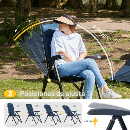 Scaune camping TIMBER RIDGE EU-JAAP-RC-5022 pliabile, 150 kg, 4 pozitii