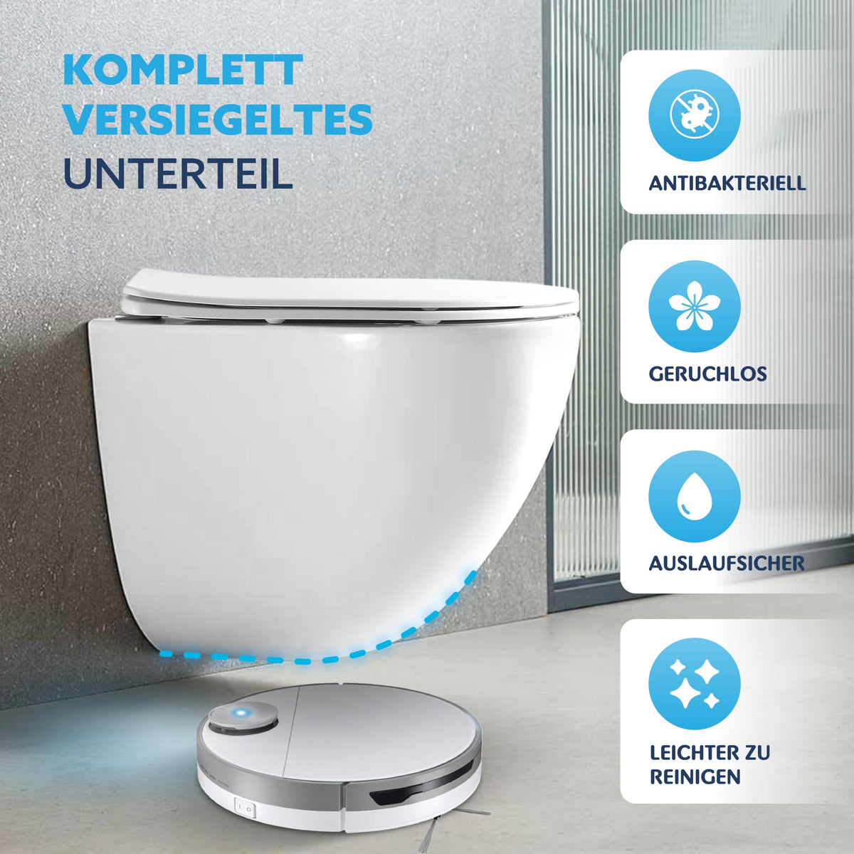 Toaleta suspendata Hogart L-093E Rimless, flush 3-4.5 L