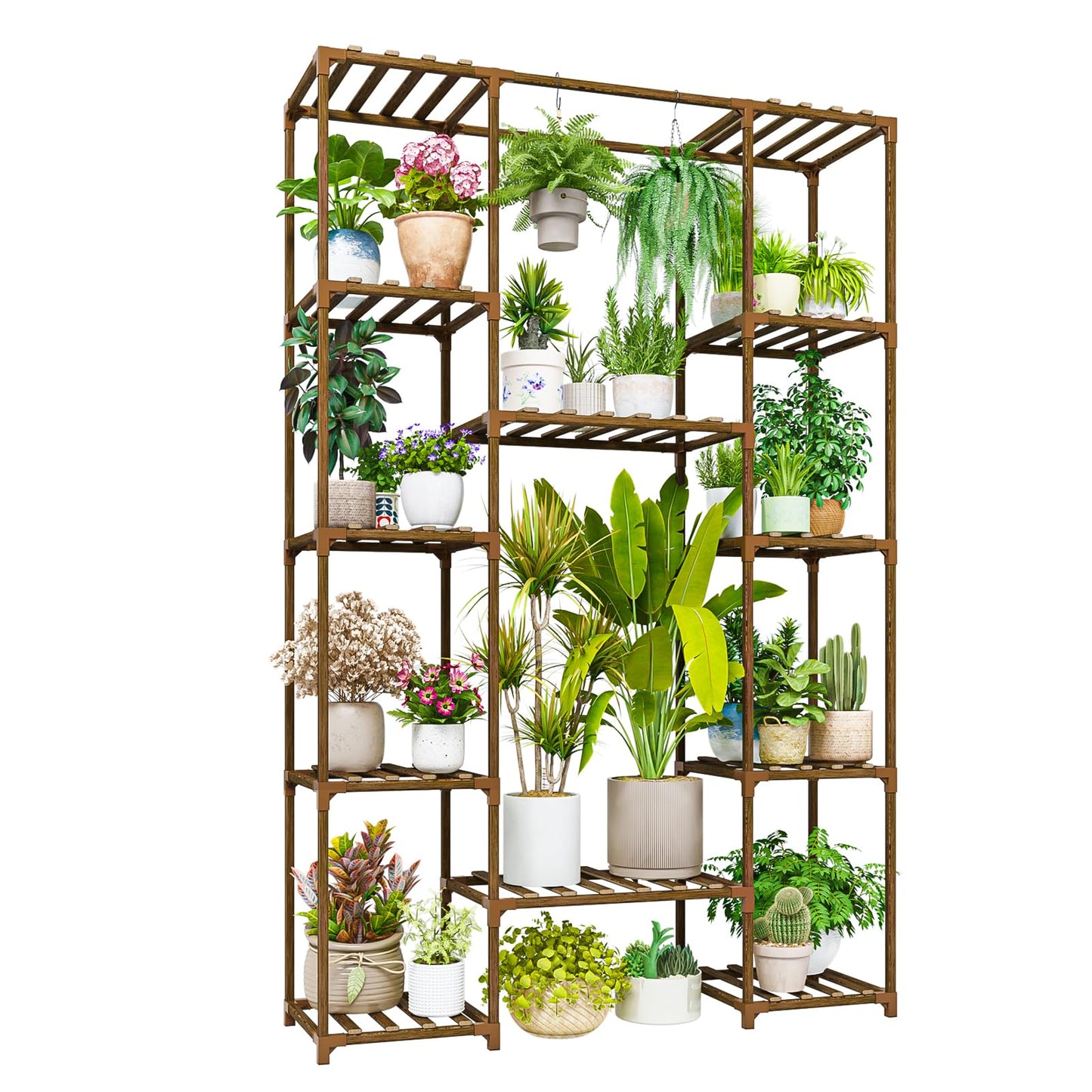 Suport plante Bamworld A-Shape lemn maro 4 niveluri 68 kg