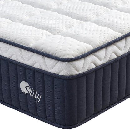 Saltea ortopedica cu arcuri impachetate Slily 180x200 Oeko-Tex 7 zone 31 cm grosime, fermitate H3/H4, alba