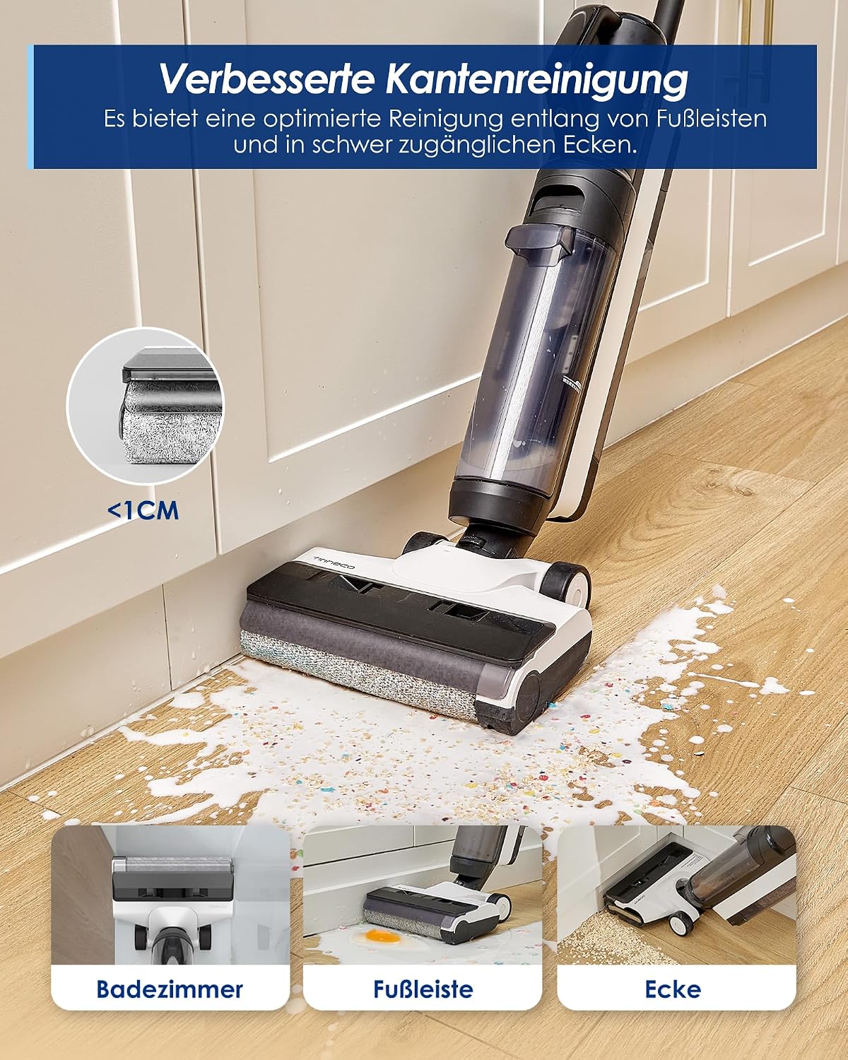 Aspirator vertical Tineco Floor One S5 Combo Power Kit 5 in 1 pentru aspirare uscata si umeda, cu iLoop, Wi-Fi si aplicatie
