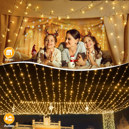 Ollny Outdoor Fairy Lights, 80 m, 800 LEDs, Christmas Lighting Outdoor 8 Modes with Remote Control Timer, Fairy Lights Long IP44 Waterproof for Christmas, Wedding, Easter, Garden (Warm White)