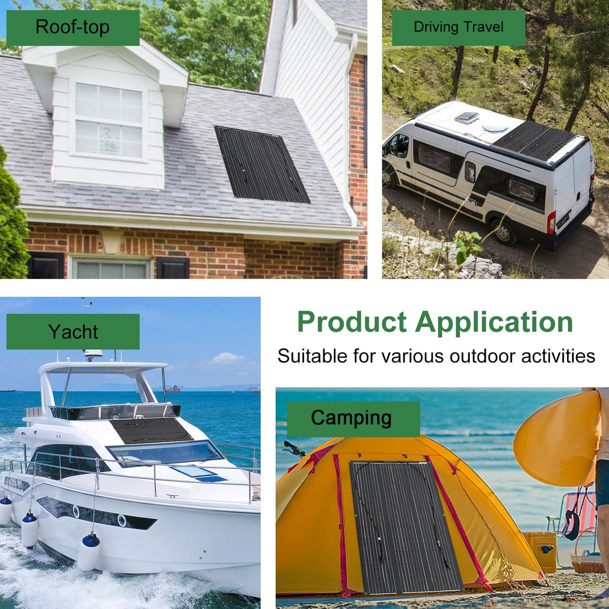 Panou solar flexibil Aysolar 100 W, 12 V, ETFE monocristralin, varianta 100W-ETFE