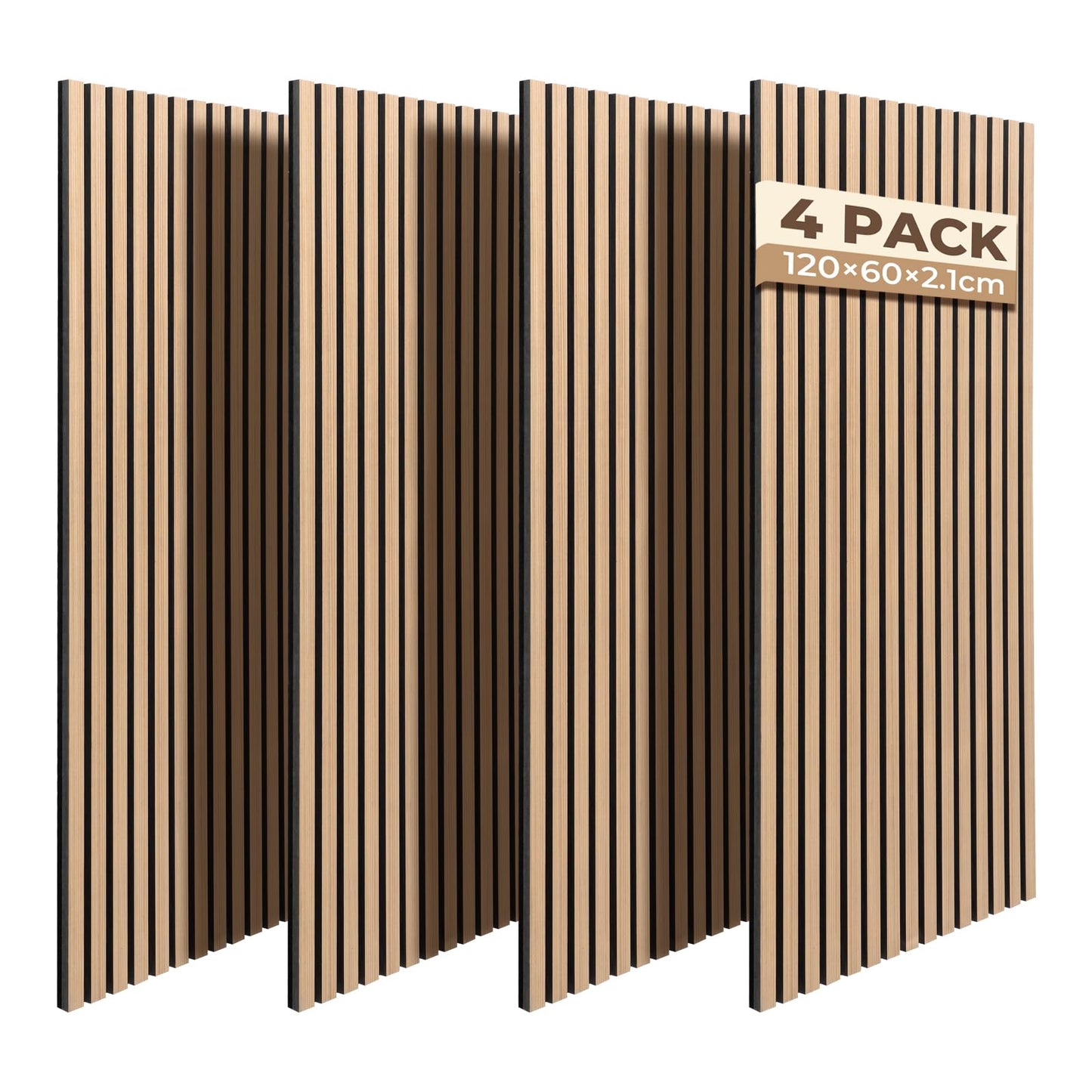 Panouri acustice MDF Ohuhu 4 buc 120x60x2.1 cm lemn