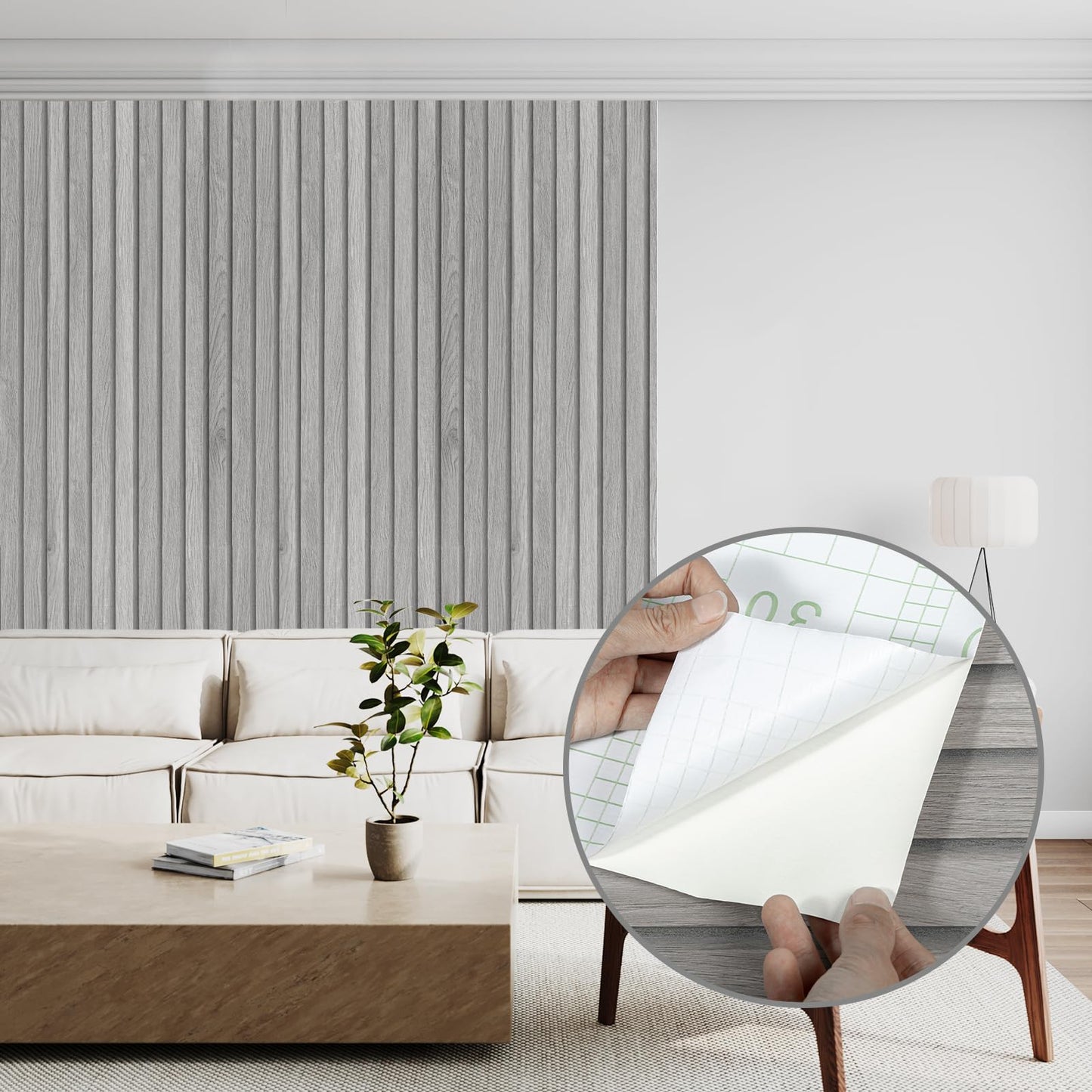 Tapet autoadeziv Abyssaly Wood Panel Wallpaper 90x300 cm impermeabil