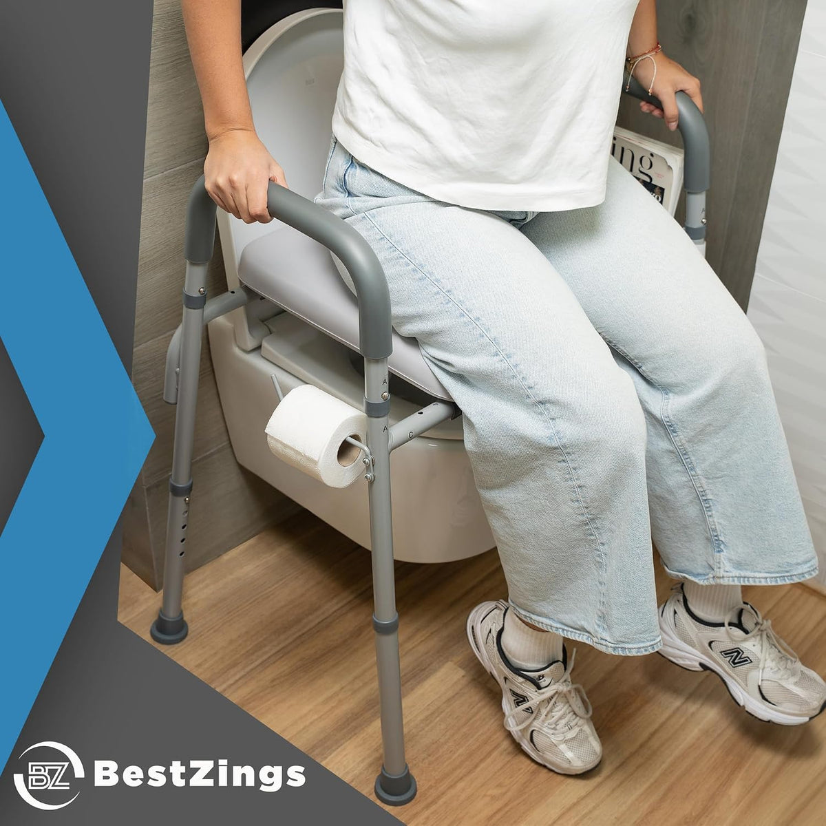 Inaltator pentru toaleta BestZings cu cotiere si inaltime reglabila