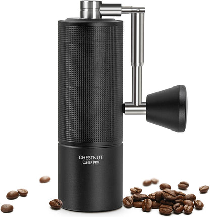 Chestnut C3 ESP PRO, TIMEMORE Kaffeemühle Manuell, Upgrade Integrierte Ganzmetallgehäuse, Handkaffeemühle für Espresso bis French Press, Schwarz