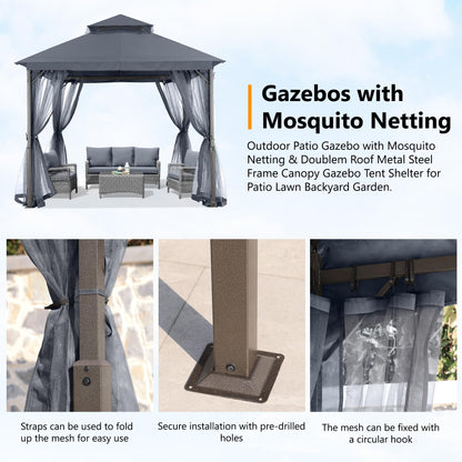 Foisor ABCCANOPY DP Gazebo26 2.5x2.5 m, plasa, impermeabil