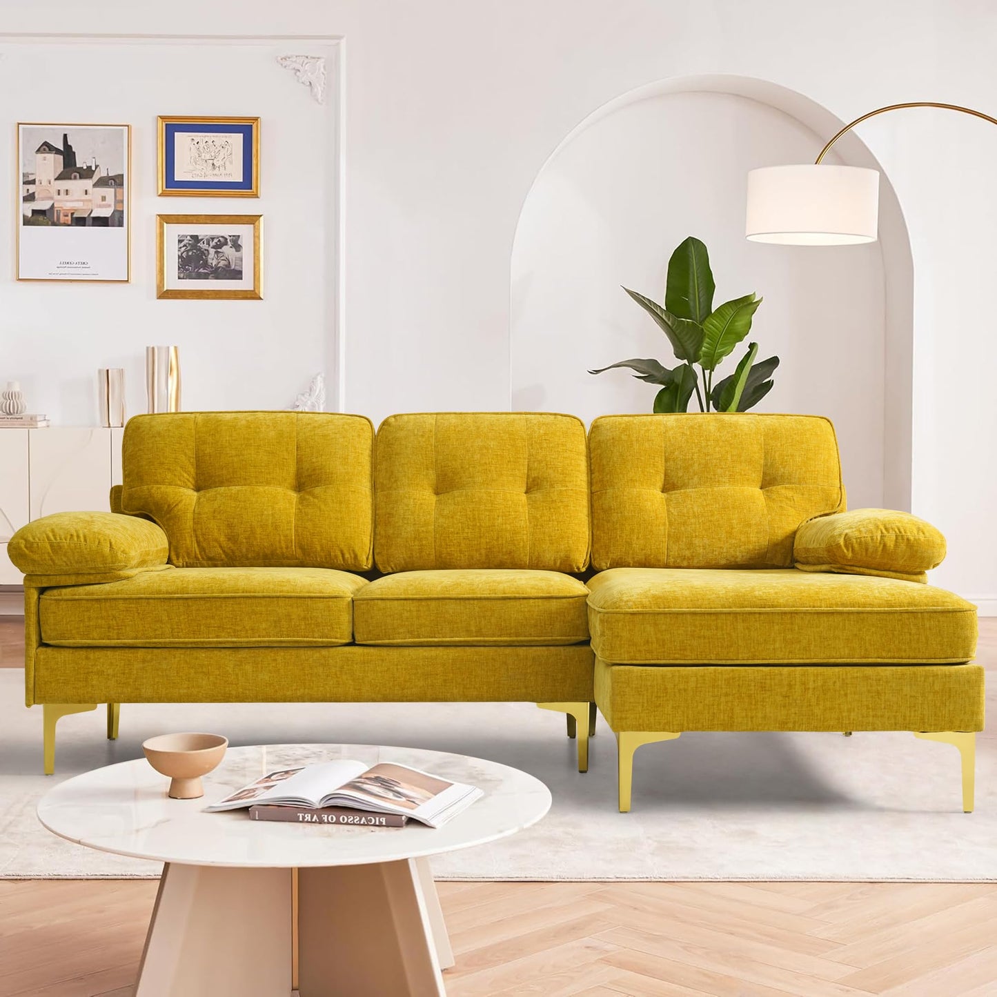 Canapea coltar DUANDUAN 92002 reversibila 210 cm, chenille