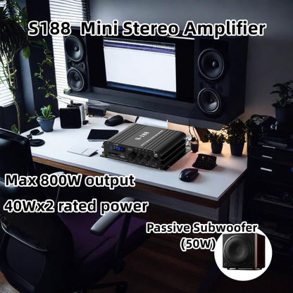 Amplificator 800W S188 Bluetooth 5.0 2.1 canale